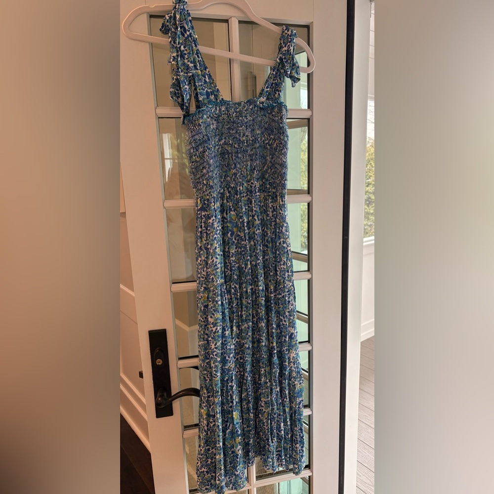 Poupette St. Barth Blue Floral Dress